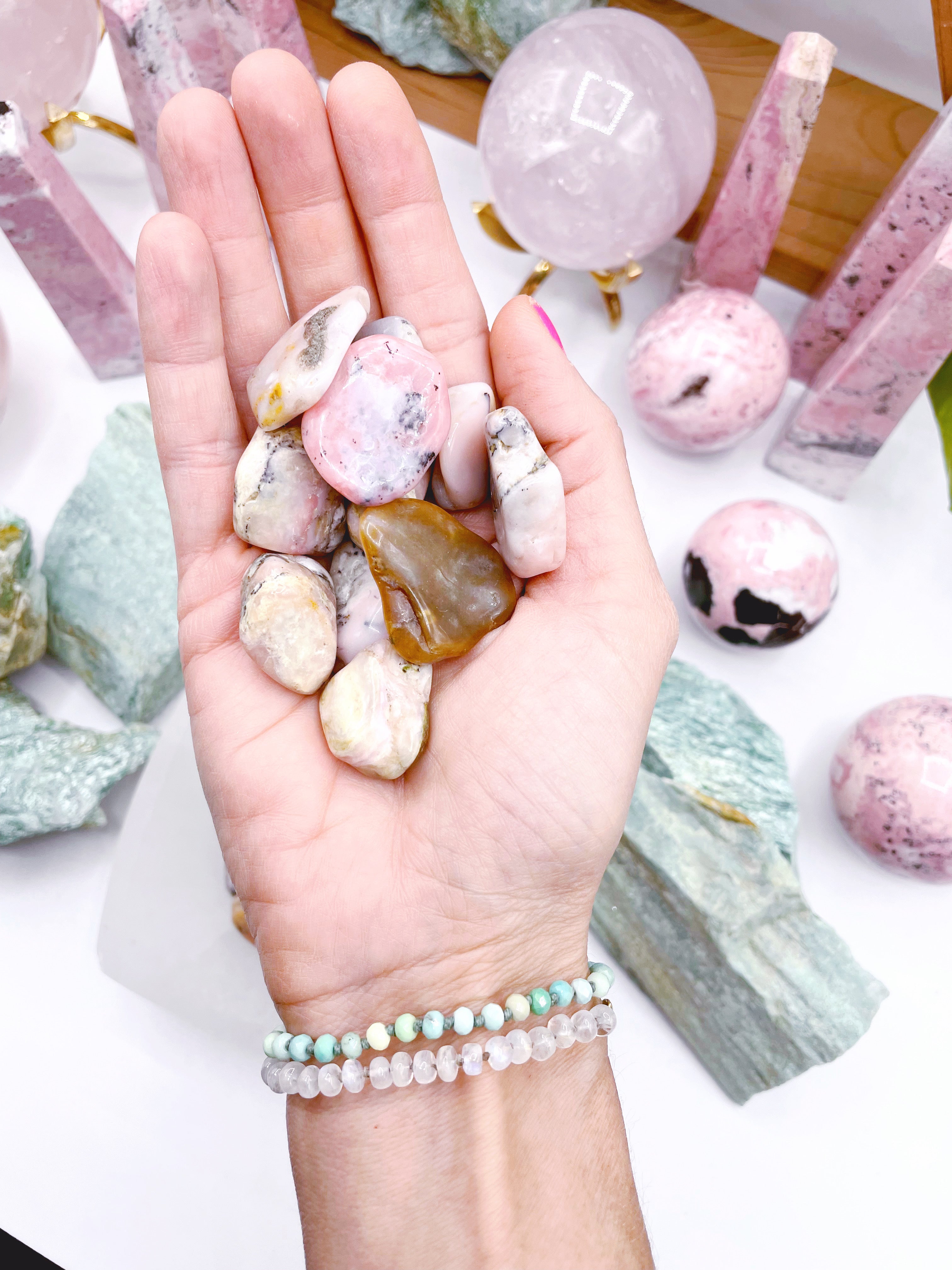 Pink Opal Tumbled Stones - Baltic Mermaid