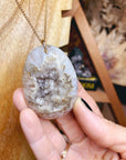 Druzy Agate Pendant 14k Gold Filled Necklace