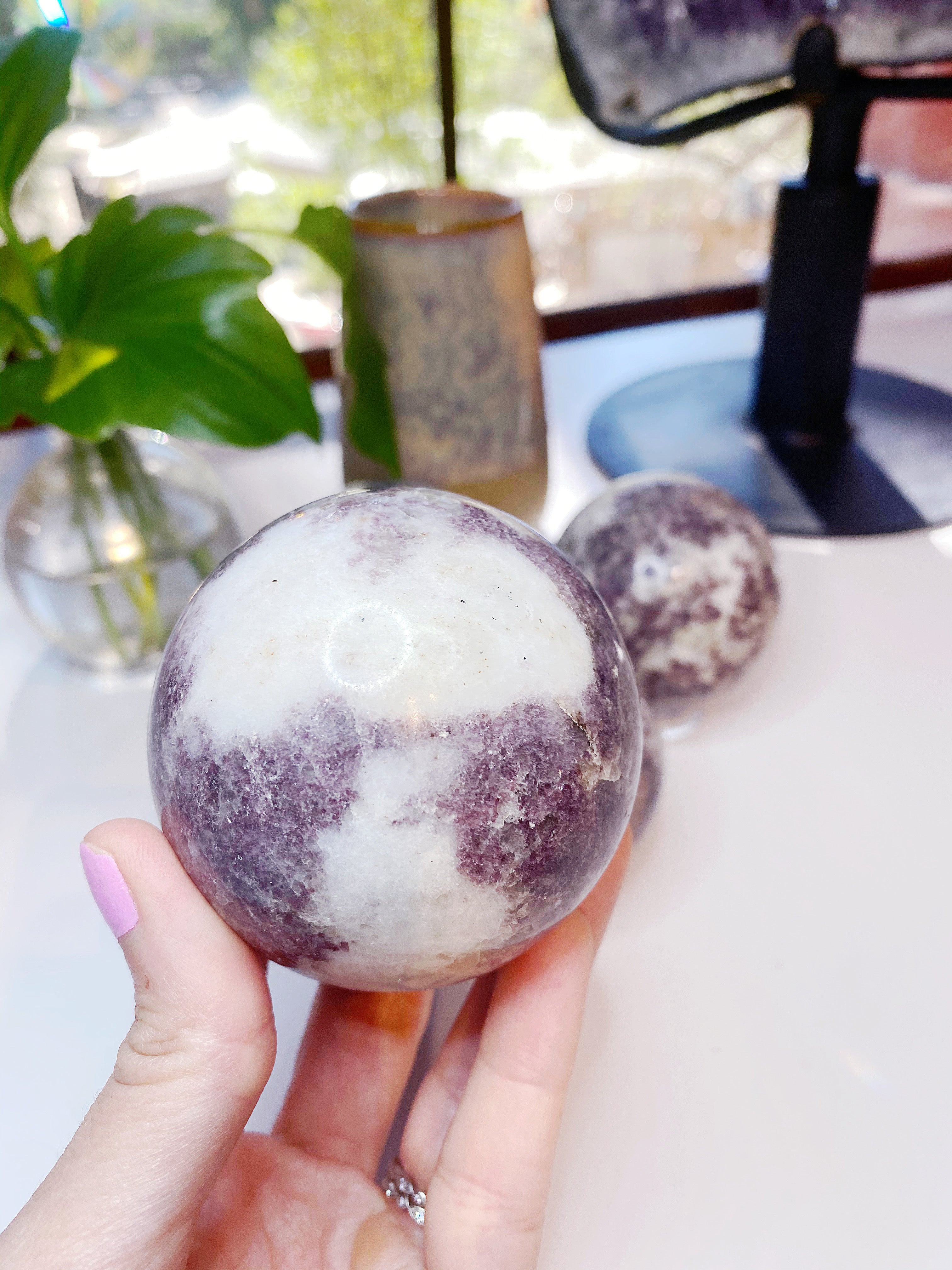 Lepidolite Sphere - Baltic Mermaid