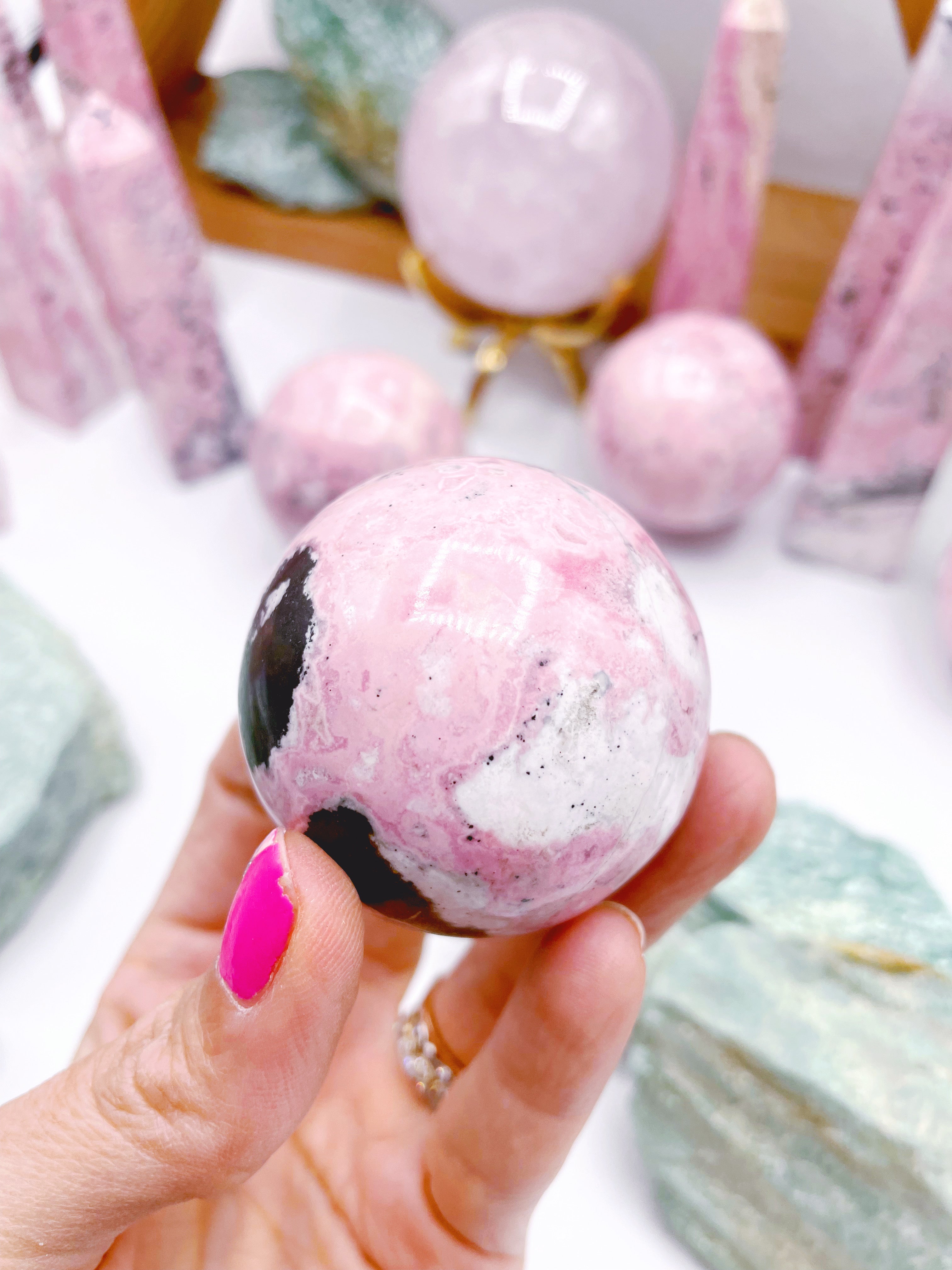 Rhodonite Sphere - Baltic Mermaid