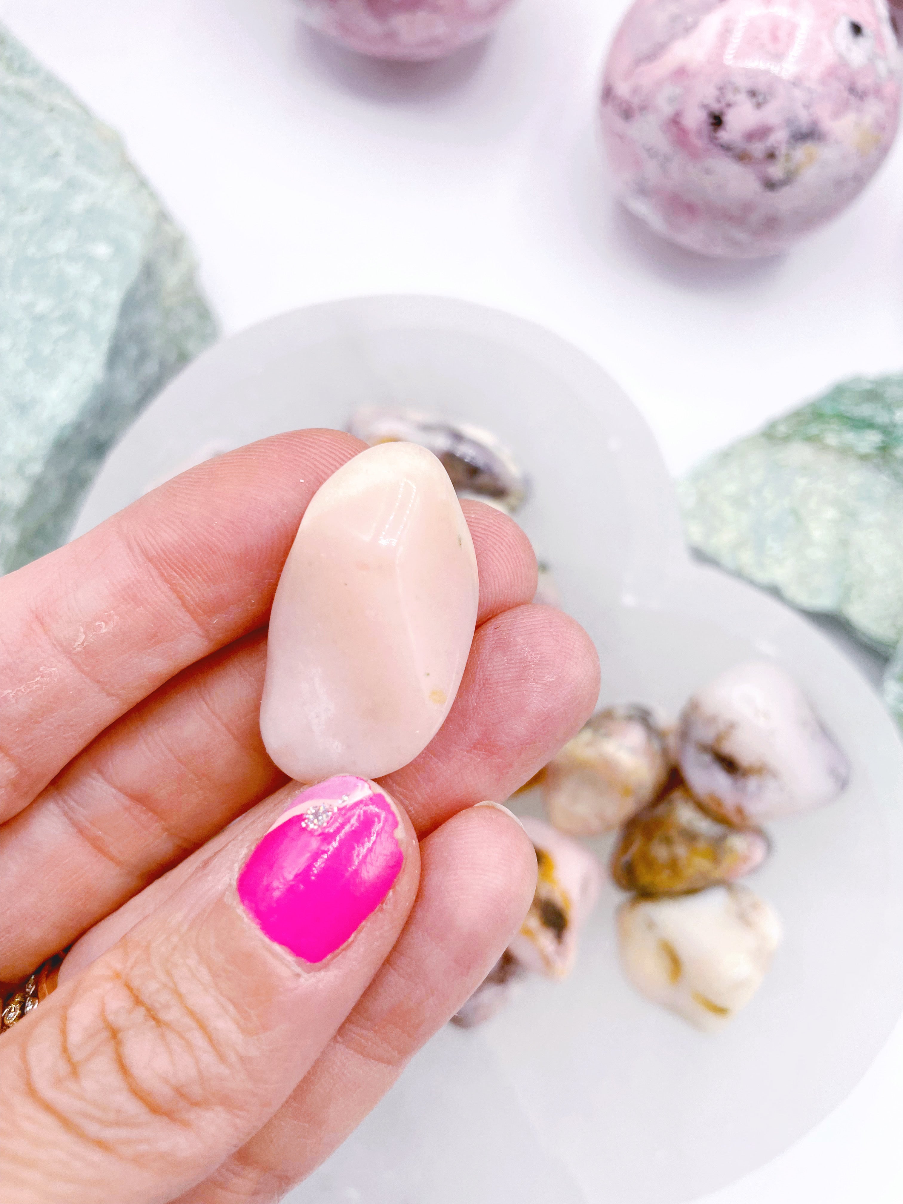 Pink Opal Tumbled Stones - Baltic Mermaid