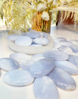 Blue Chalcedony Palm Stones