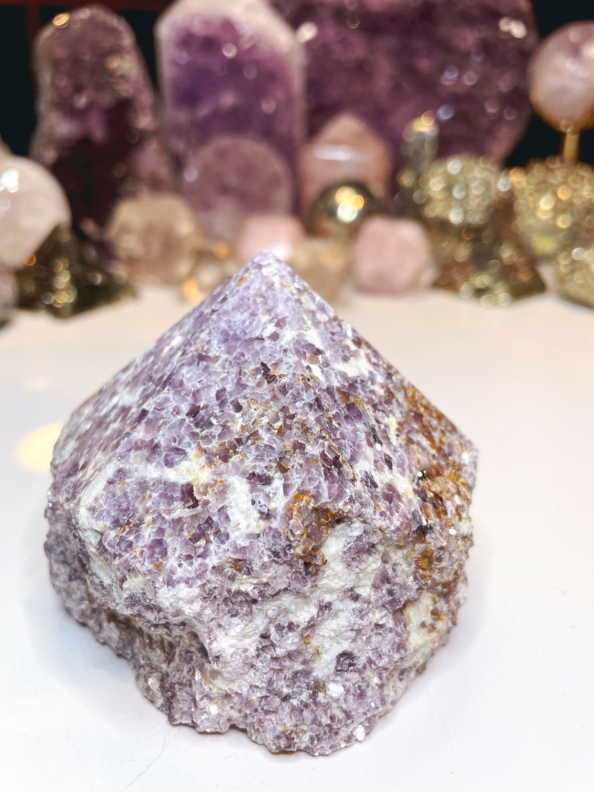 Lepidolite Semi Polished Point