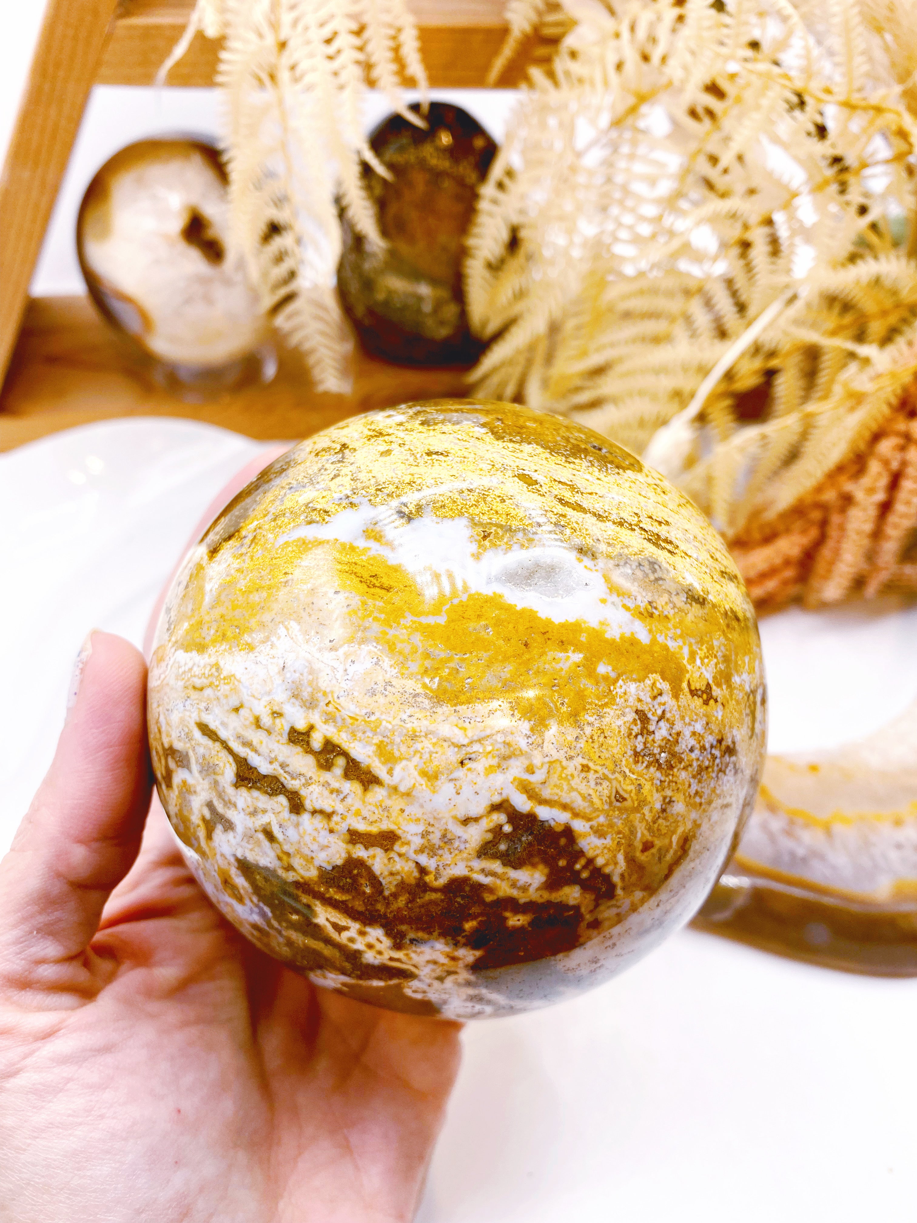 Ocean Jasper Sphere - Baltic Mermaid