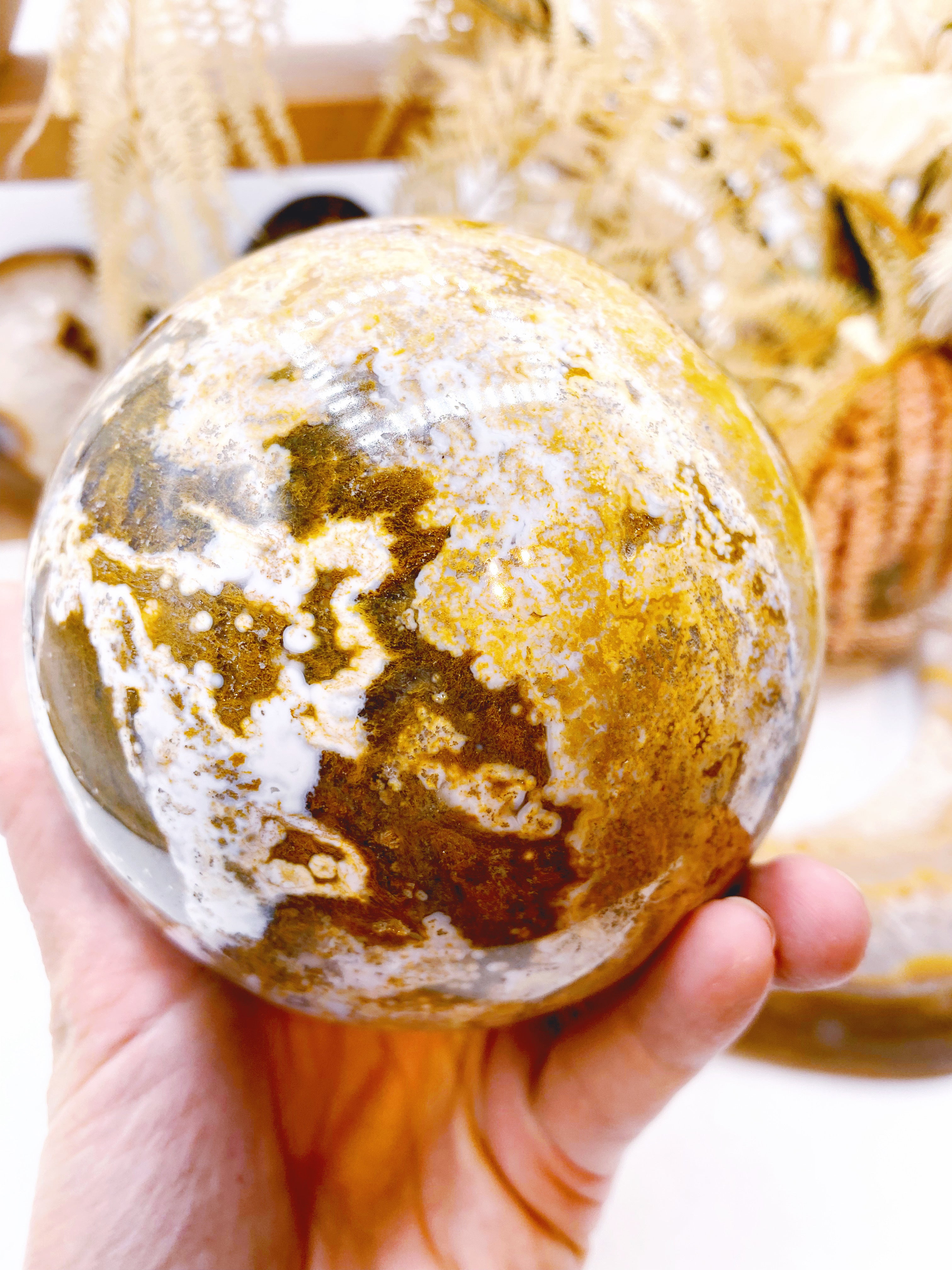 Ocean Jasper Sphere - Baltic Mermaid