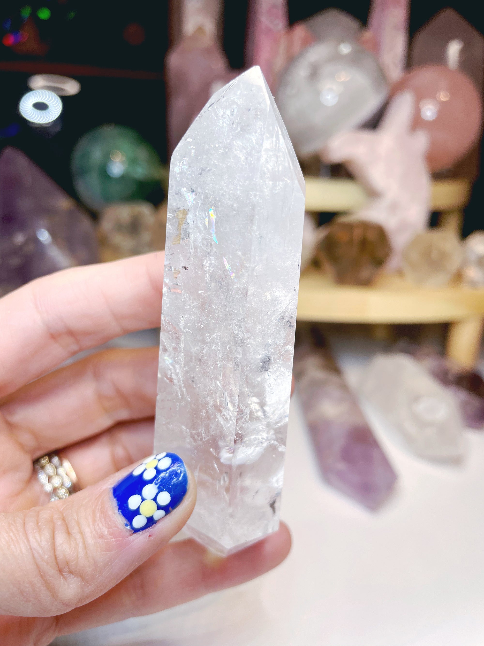 Double Terminated Clear Quartz Point w/ inclusions