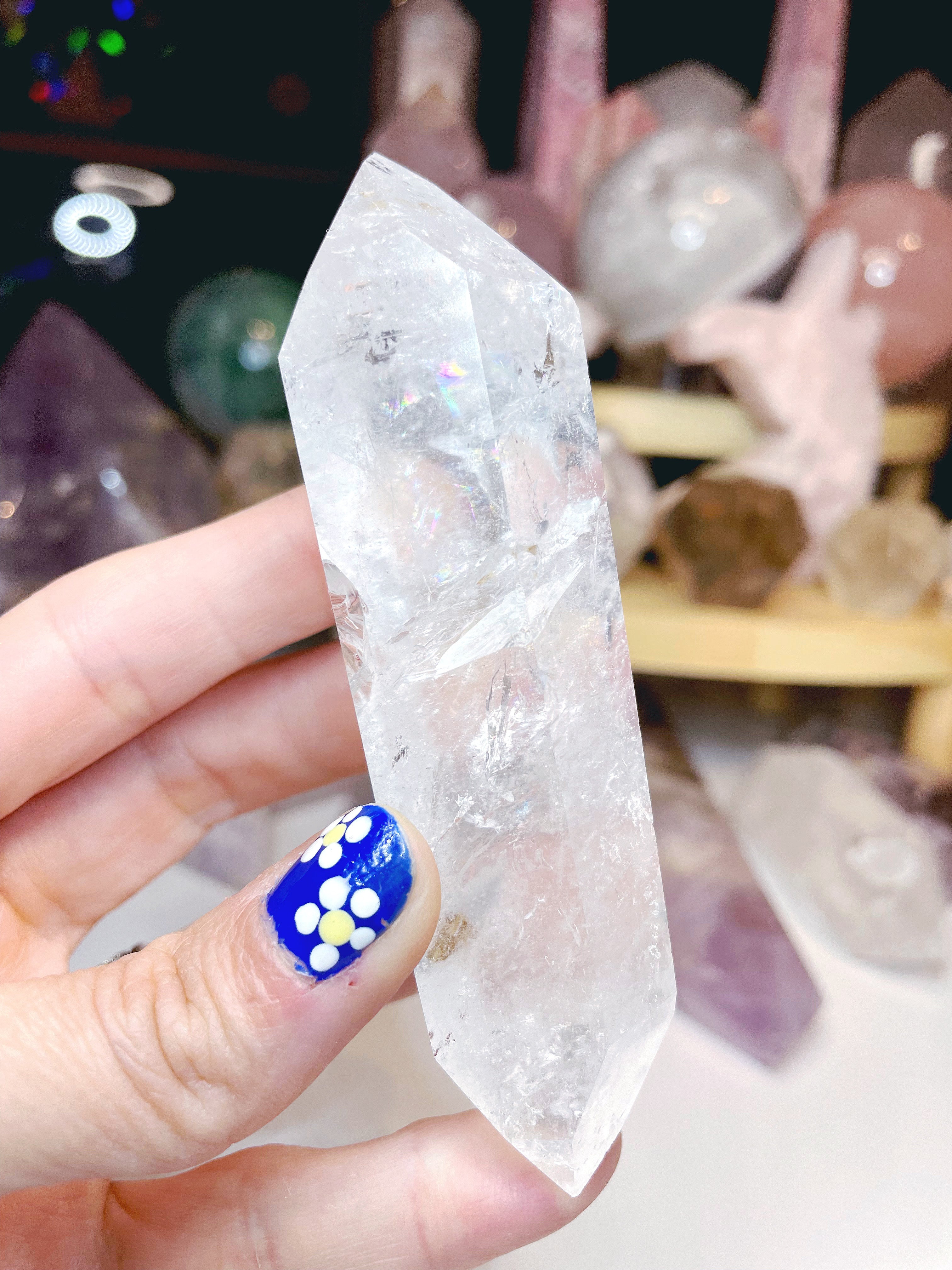 Double Terminated Clear Quartz Point w/ inclusions - Baltic Mermaid