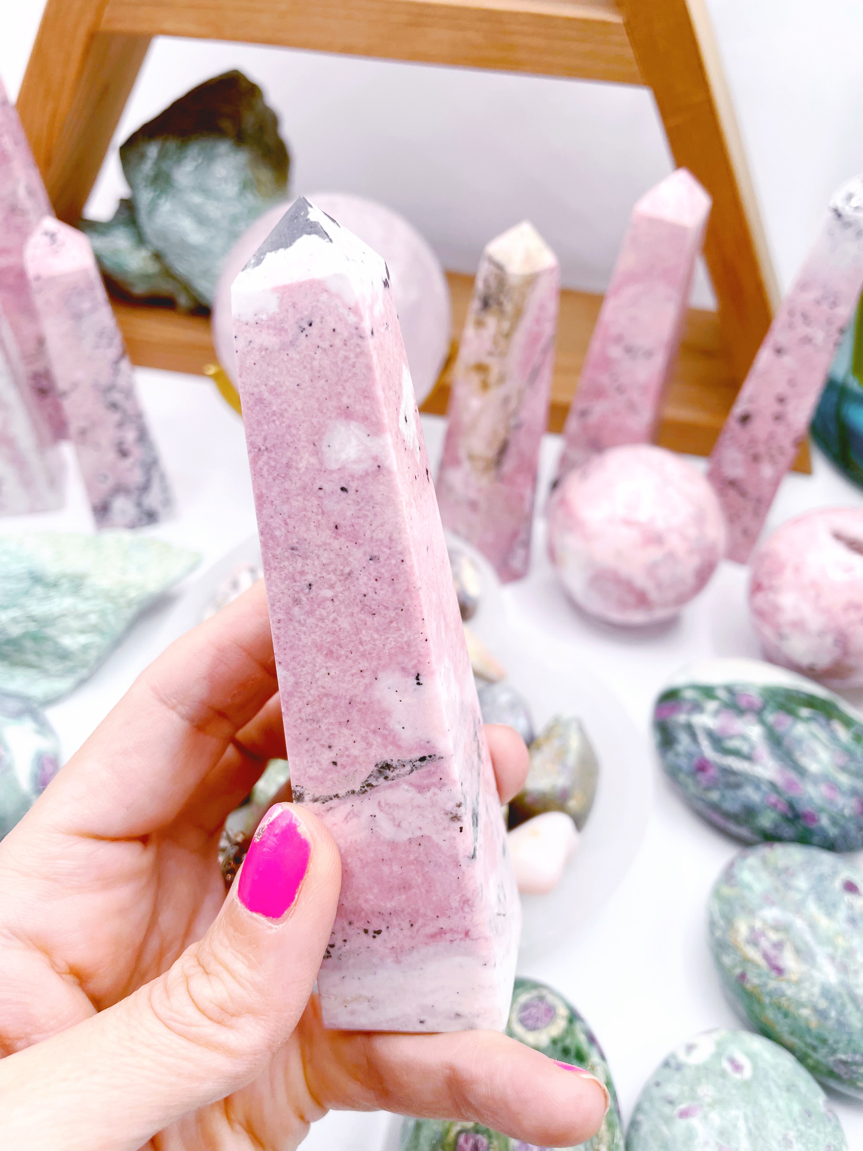 Rhodonite Obelisks - Baltic Mermaid