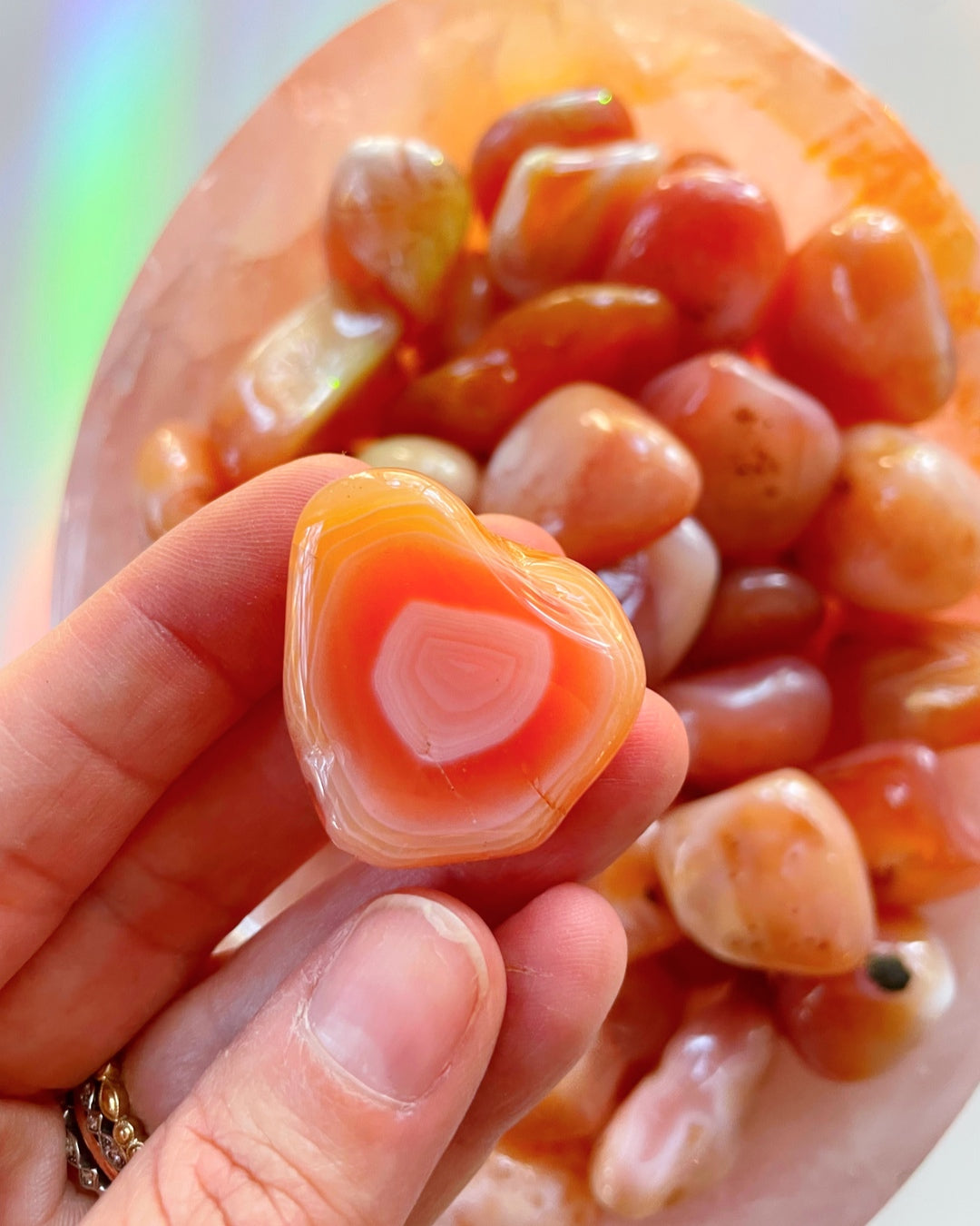 Carnelian Banded Agate/ Apricot Agate Tumbled Stones AAA - Baltic Mermaid