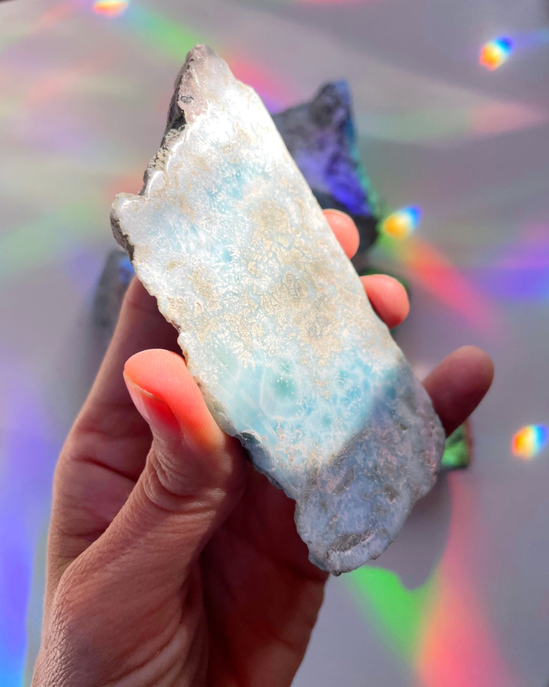 Rough Larimar 1 face Polished - Baltic Mermaid