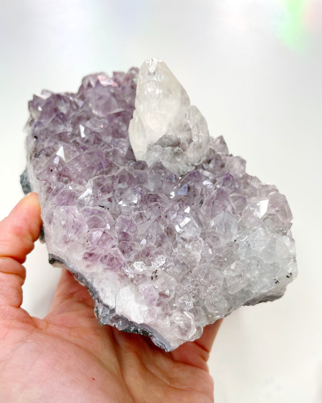 Amethyst Cluster w/ Calcite - Baltic Mermaid