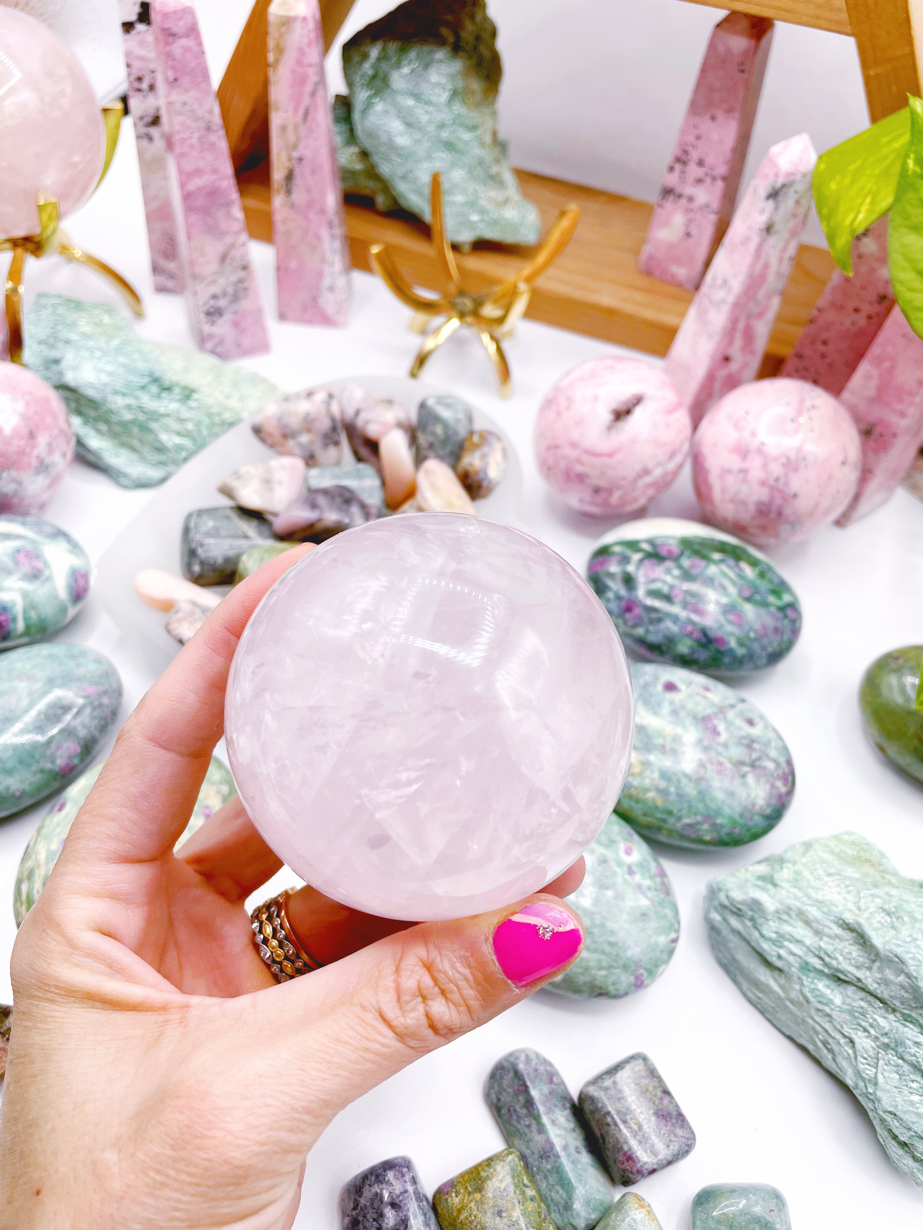 Rose Quartz Sphere - Baltic Mermaid