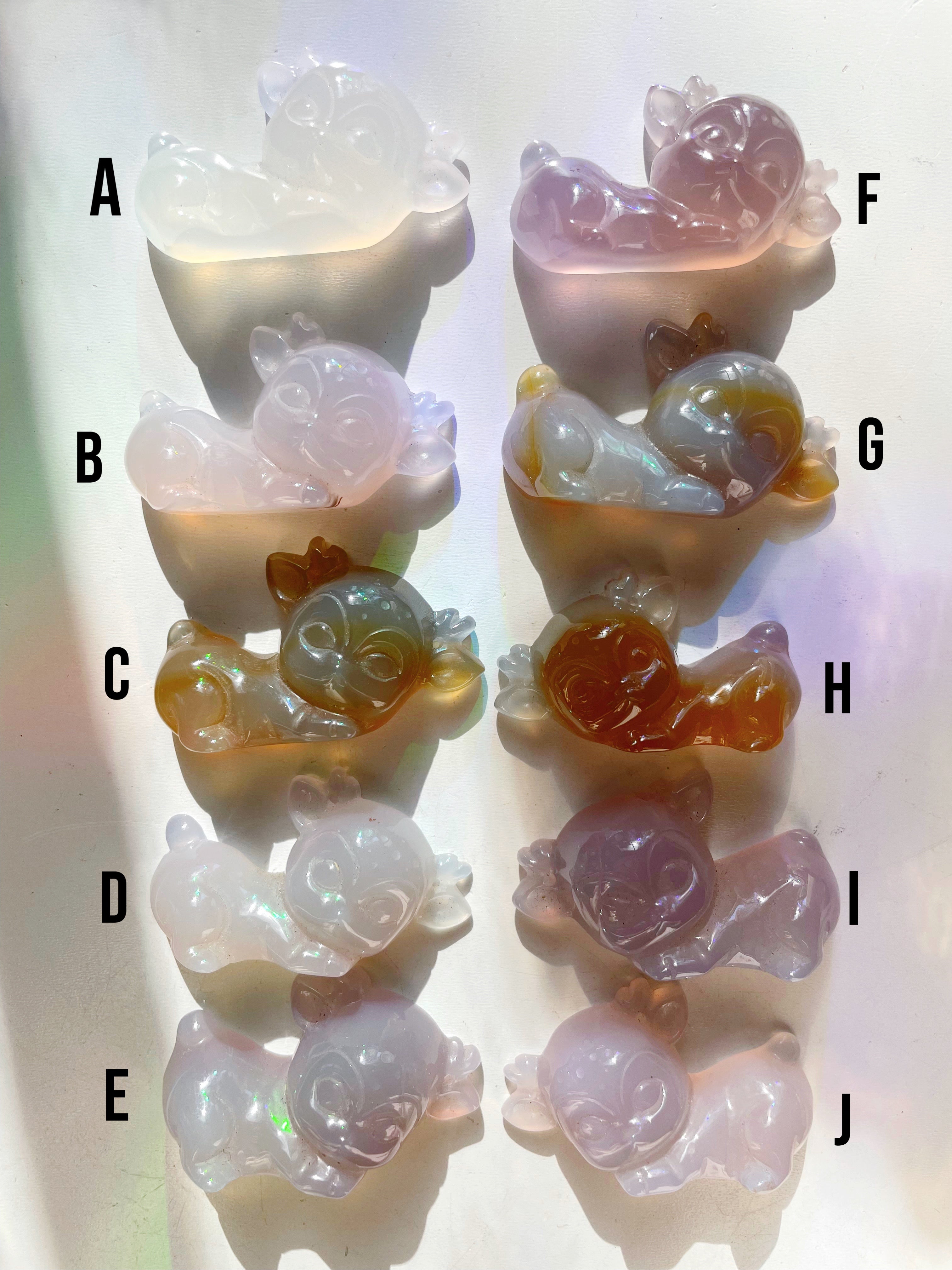 Carved Agate Fawn - Baltic Mermaid