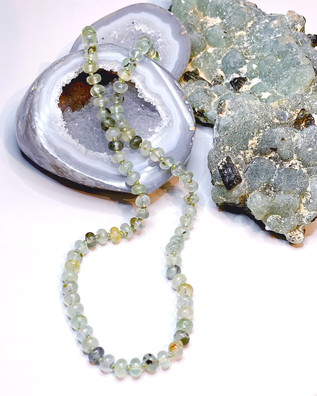 Prehnite with Epidote Candy Necklace - Baltic Mermaid