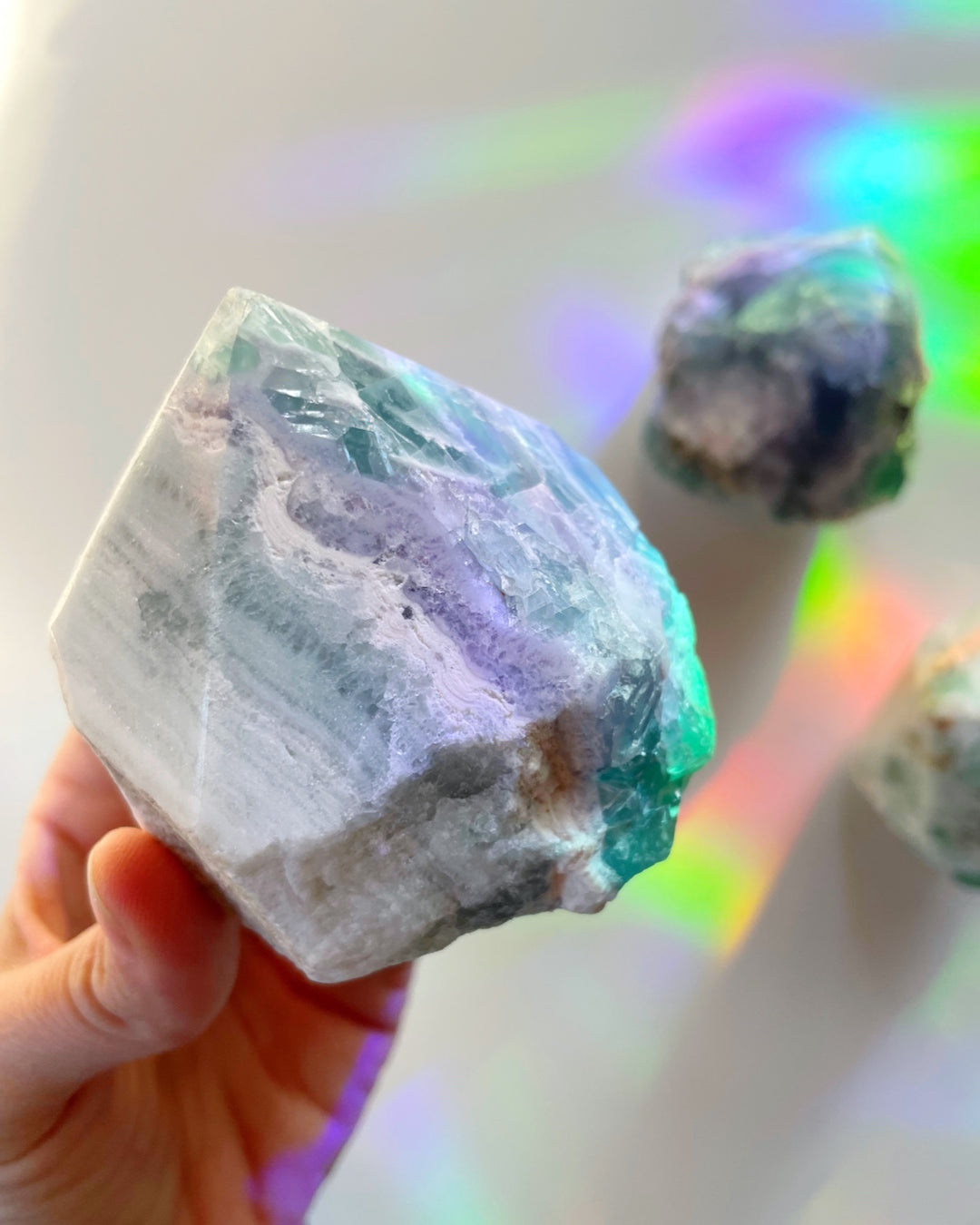 Fluorite Semi Polished Point - Baltic Mermaid