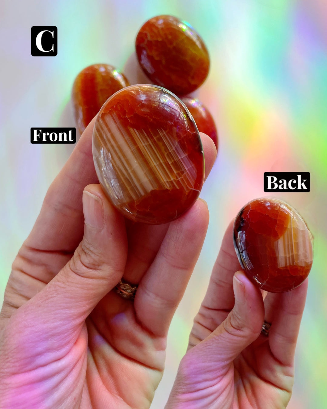 Snakeskin Agate Palm Stones