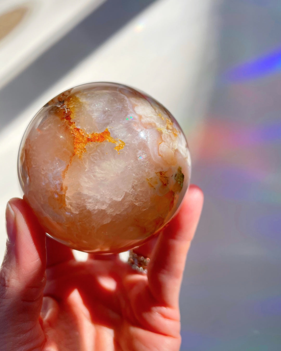 Flower Agate Sphere - Baltic Mermaid