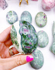 Ruby in Fuchsite Palm Stones