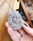 Druzy Agate Pendant 14k Gold Filled Necklace