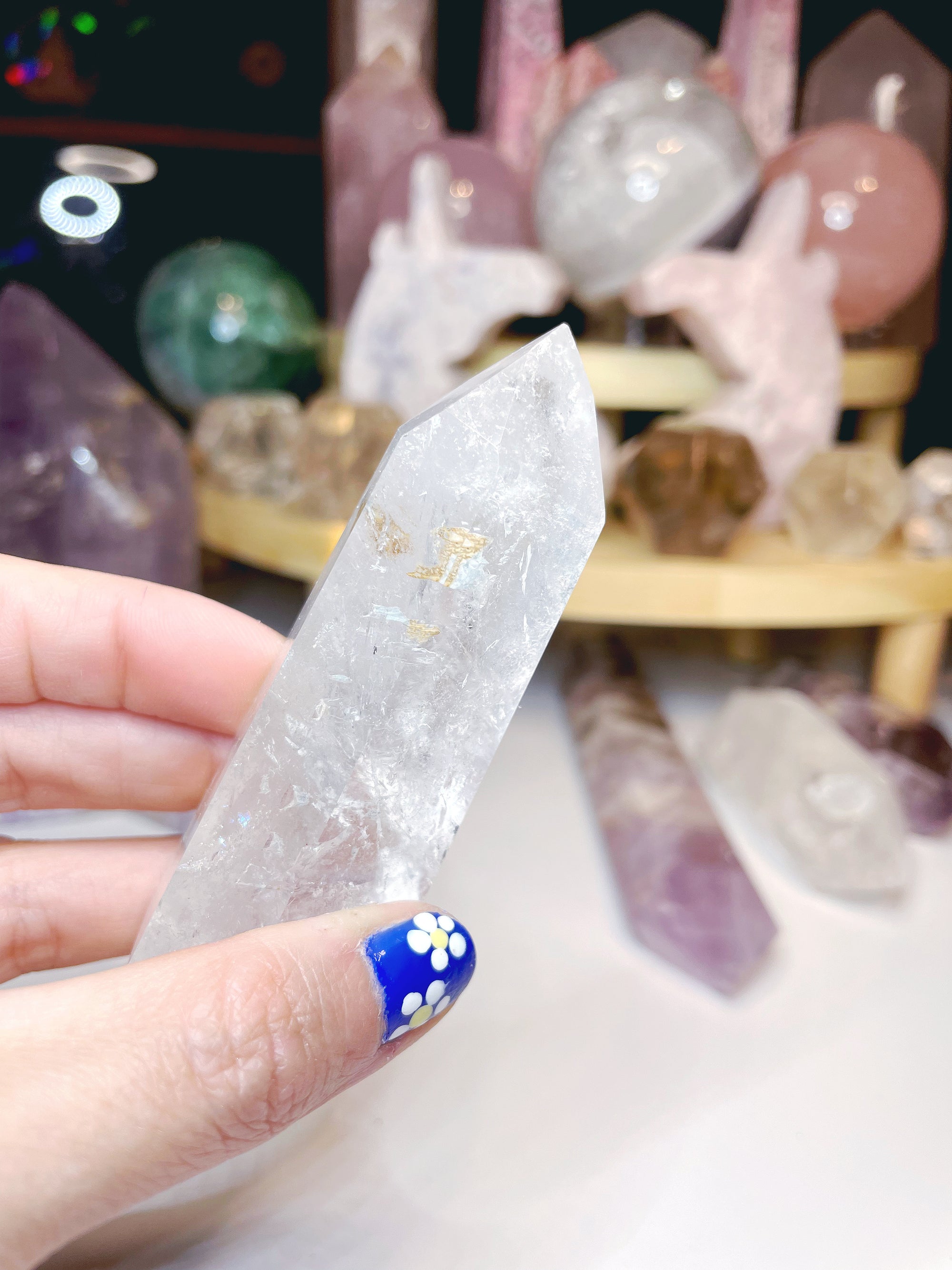 Double Terminated Clear Quartz Point w/ inclusions