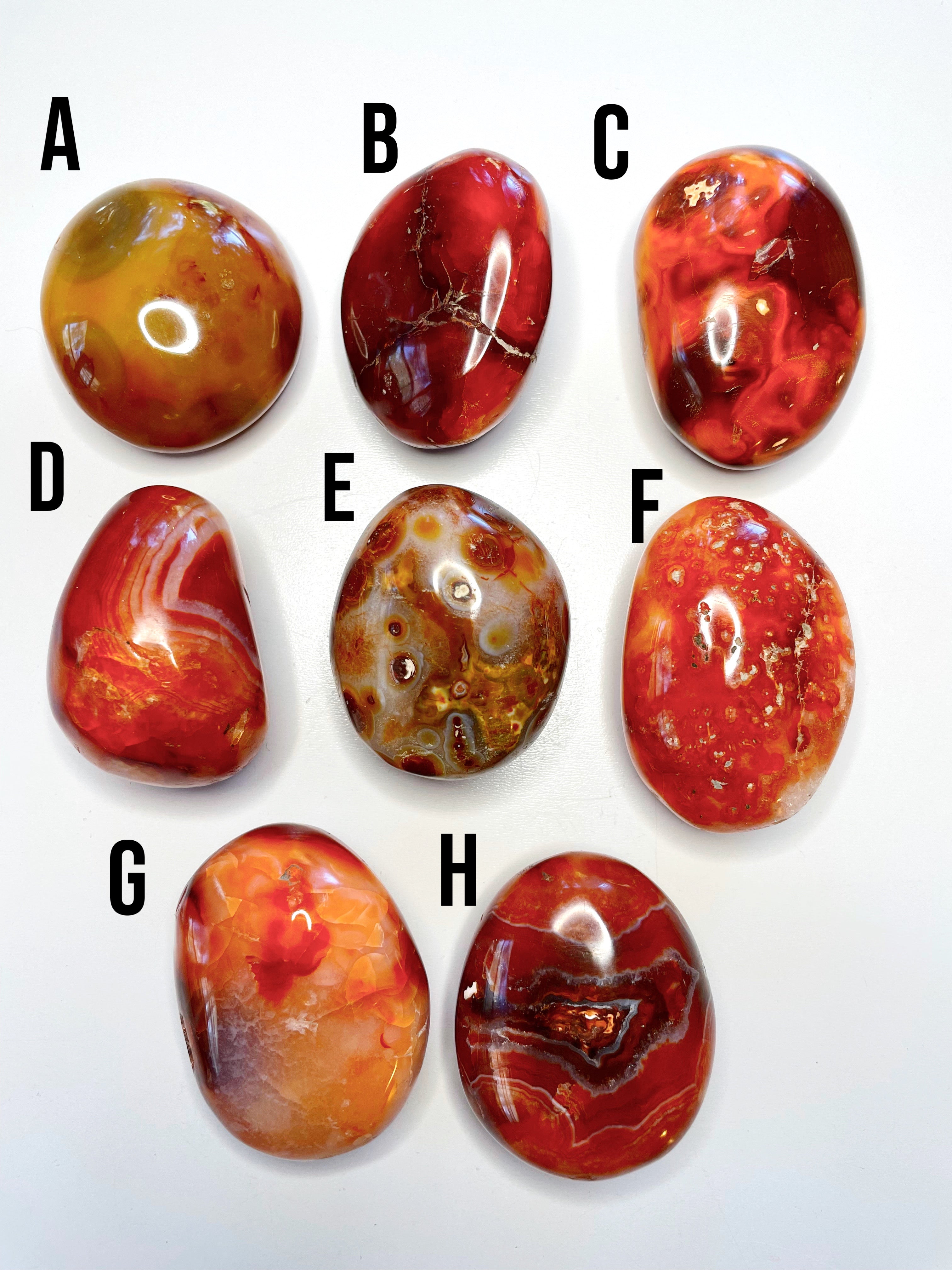 Carnelian Agate Palm Stones - Baltic Mermaid