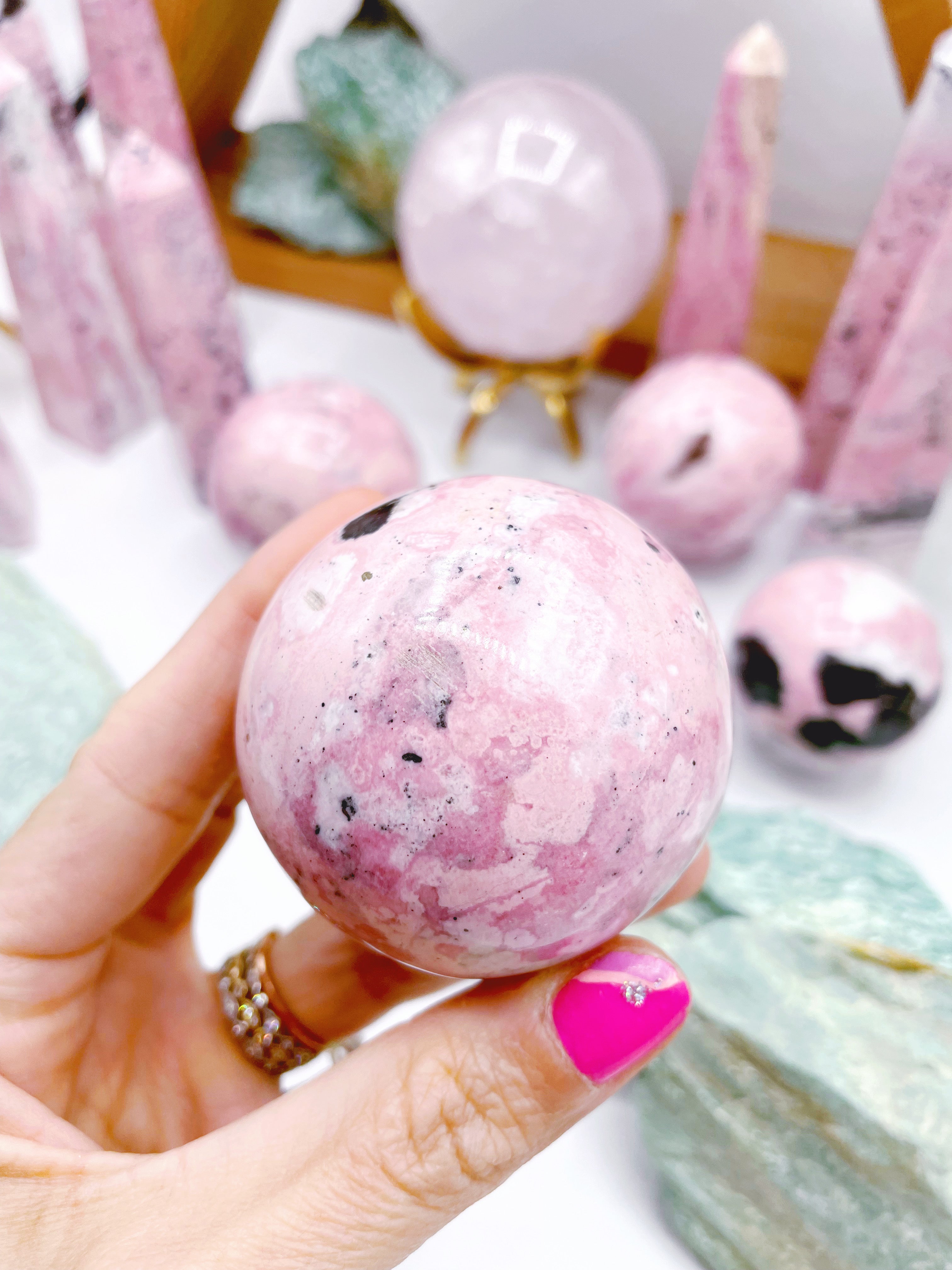 Rhodonite Sphere - Baltic Mermaid