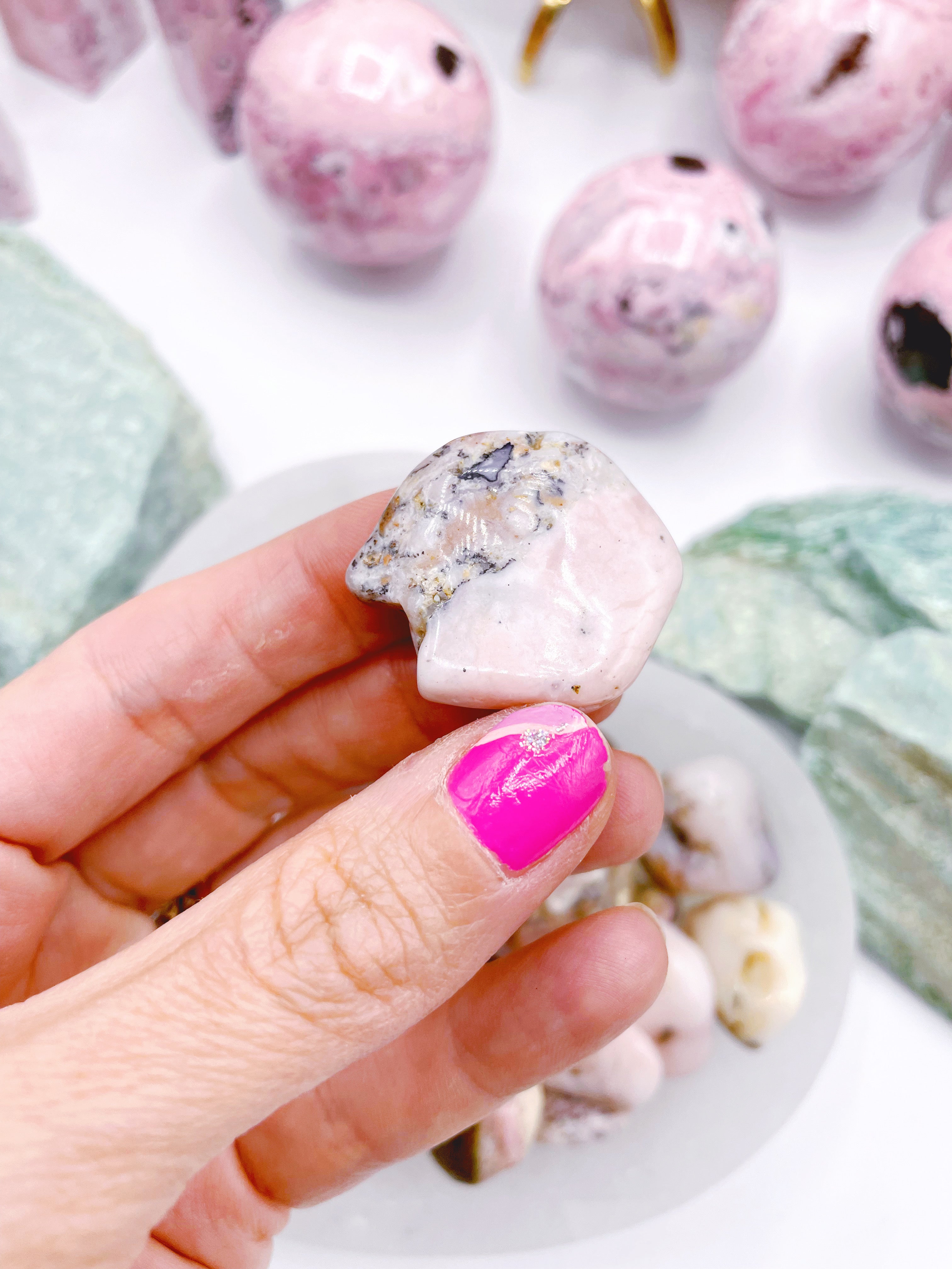 Pink Opal Tumbled Stones - Baltic Mermaid