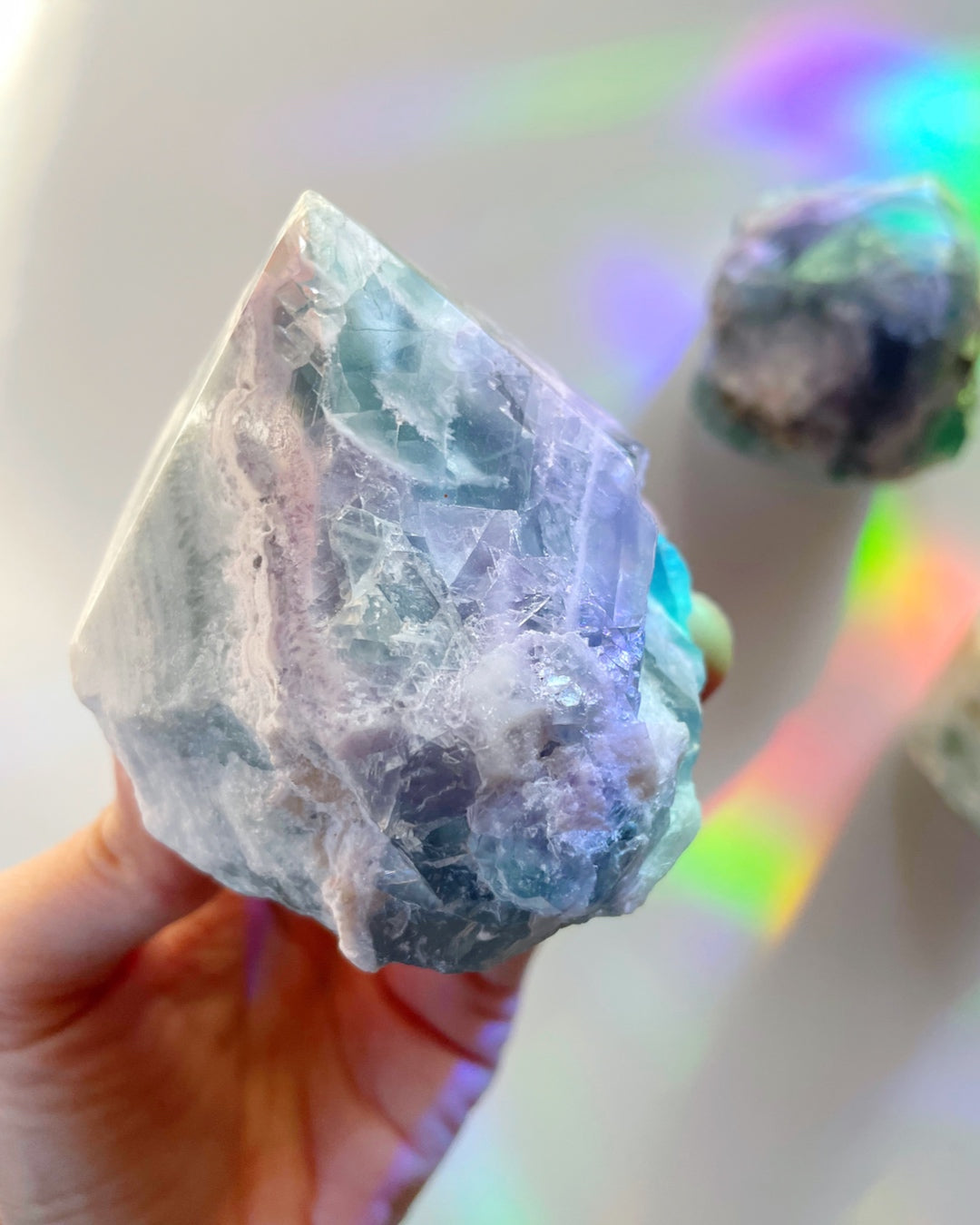Fluorite Semi Polished Point - Baltic Mermaid